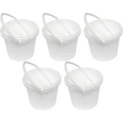 Unimed Defender ES Plastic, 5-Liter Capacity Bucket, White, 5/Box (JPWP515T38)