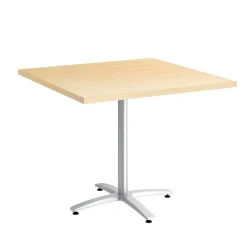 Union & Scale™ Multipurpose 36" Square Natural Maple Laminate Seated Height Silver Base Table (54828)