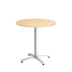 Union & Scale™ Multipurpose 30" Round Natural Maple Laminate Seated Height Silver Base Table (54808)