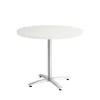 Union & Scale™ Multipurpose 36" Round Silver Mesh Laminate Seated Height Silver Base Table (54785)
