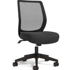 Union & Scale™ Essentials™ Armless Ergonomic Fabric Swivel Task Chair, Black (UN59378)