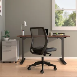 Union & Scale™ Essentials™ Armless Ergonomic Fabric Swivel Task Chair, Black (UN59378)