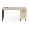 Union & Scale™ Essentials 60"W Single Pedestal Desk, Natural (UN60419)