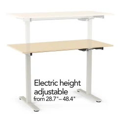 Union & Scale™ Essentials 48"W Electric Rectangular Adjustable Standing Desk, Natural (UN60415-CC)