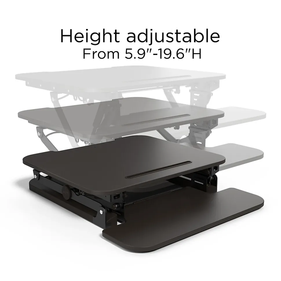 Union & Scale™ FlexFit™ 27" Manual Adjustable Desk Converter, Black (UN44901-CC)
