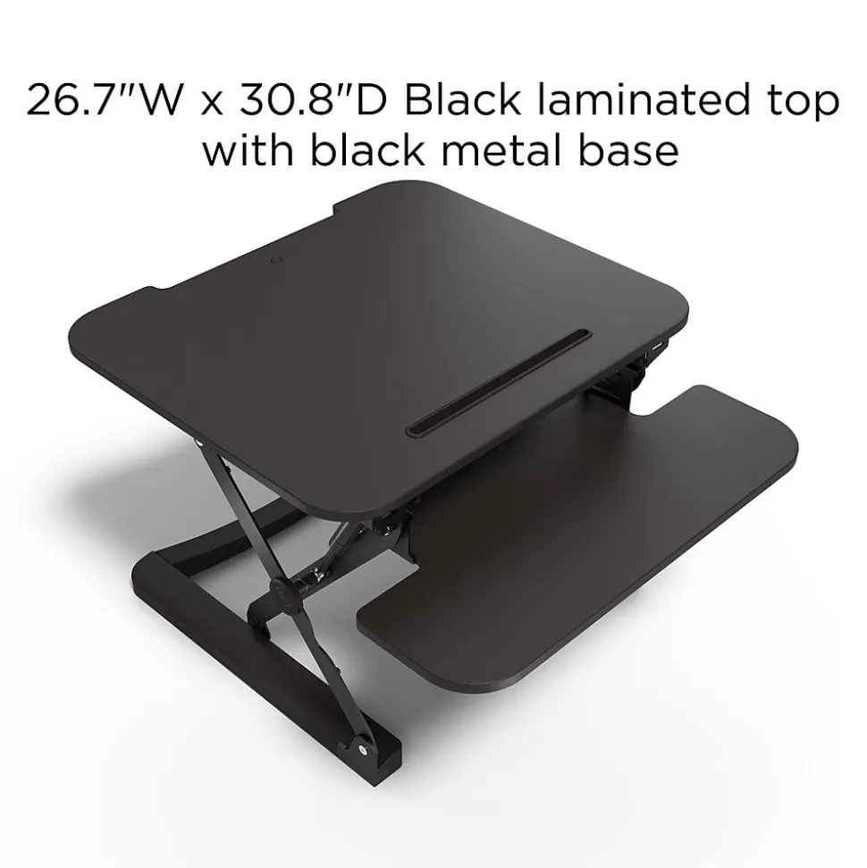 Union & Scale™ FlexFit™ 27" Manual Adjustable Desk Converter, Black (UN44901-CC)