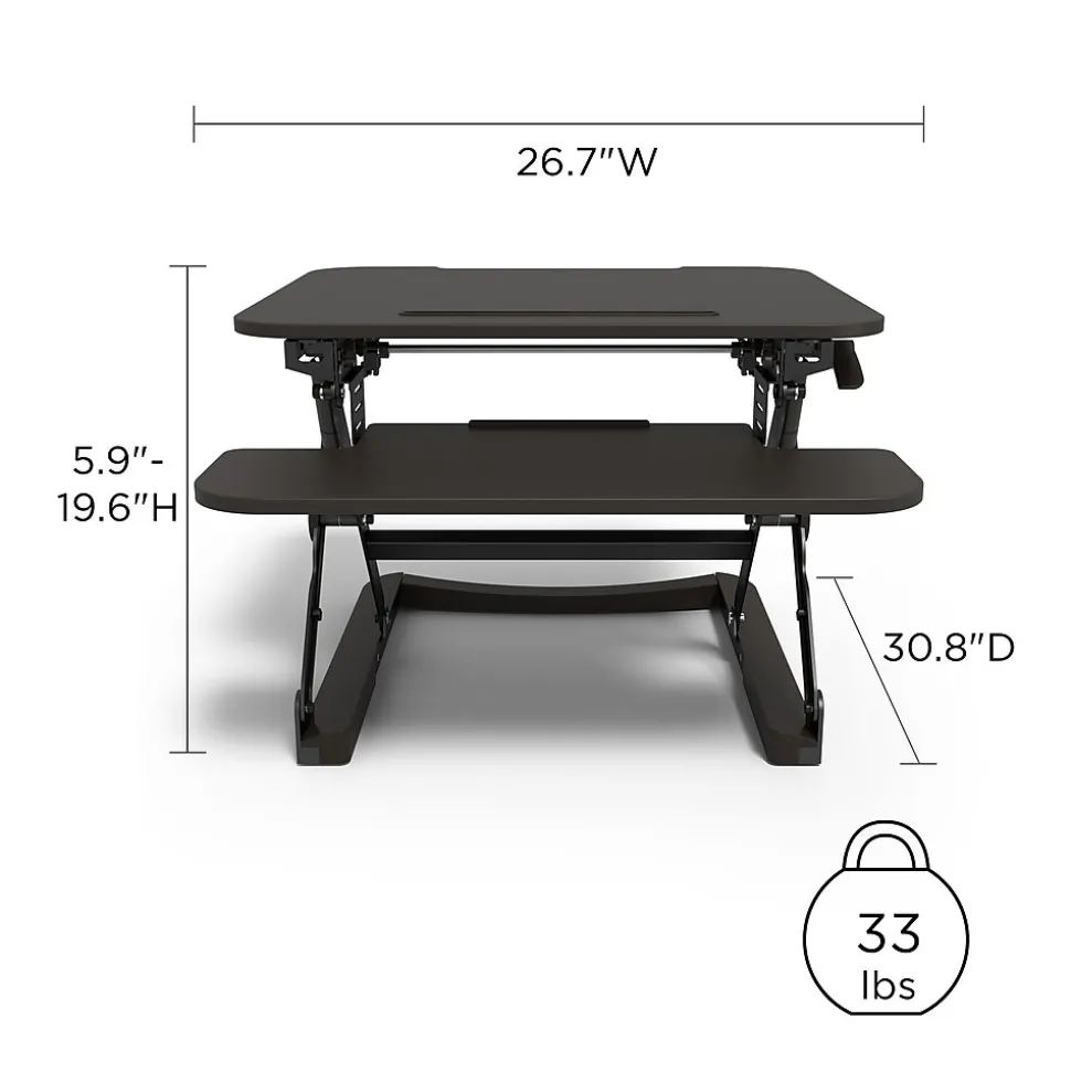 Union & Scale™ FlexFit™ 27" Manual Adjustable Desk Converter, Black (UN44901-CC)
