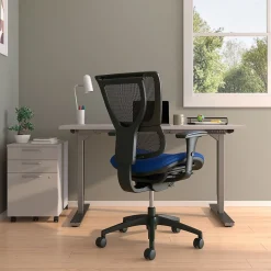 Union & Scale FlexFit™ Ergonomic Mesh Swivel Task Chair, Blue/Black (UN59413)