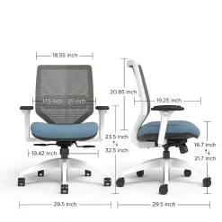 Union & Scale™ Lewis Ergonomic Mesh Swivel Computer and Desk Chair, Carolina (UN55656-CC)