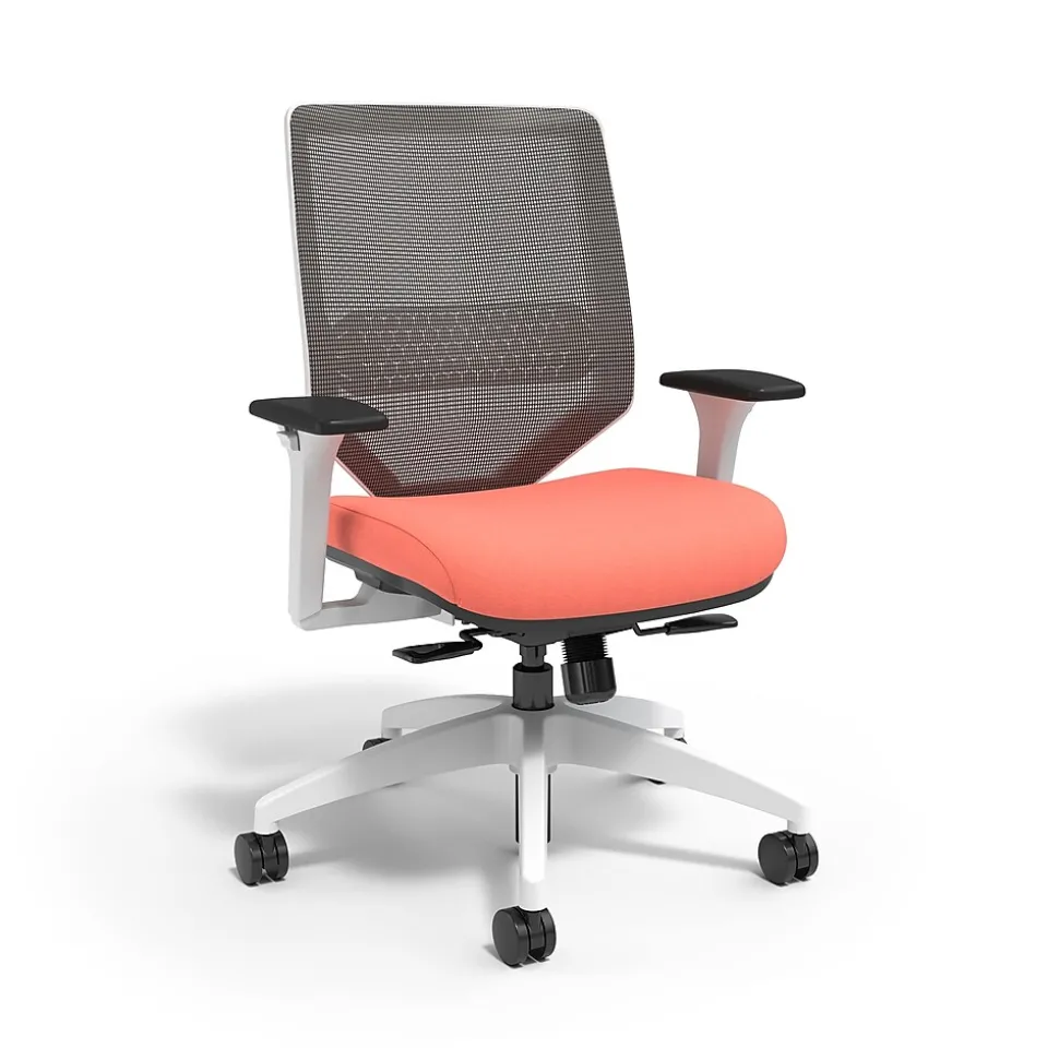 Union & Scale™ Lewis Ergonomic Mesh Swivel Computer and Desk Chair, Salmon (UN55654-CC)