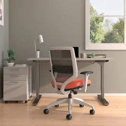 Union & Scale™ Lewis Ergonomic Mesh Swivel Computer and Desk Chair, Salmon (UN55654-CC)