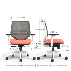 Union & Scale™ Lewis Ergonomic Mesh Swivel Computer and Desk Chair, Salmon (UN55654-CC)
