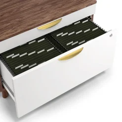 Union & Scale™ MidMod 2-Drawer Mobile Lateral File Cabinet, Letter/Legal, Lockable, 21.1