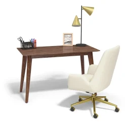 Union & Scale™ MidMod Ergonomic Fabric Manager Chair, Cream (UN56982)