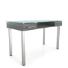 Union & Scale™ Prestige 47"W Glass Computer and Writing Desk, Gray (UN56948)