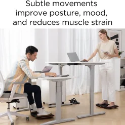 Union & Scale™ 55"W Electric Rectangular Adjustable Standing Desk with Micro Movements, White (UN62092)