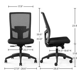 Union & Scale™ Workplace2.0™ 500 Series Armless Fabric Task Chair, Black, (52257)