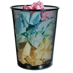 Universal, Steel Mesh Trash Can with no Lid, Black, 4.5 gal. (UNV20008)