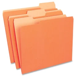 Universal Colored File Folders, 1/3 Cut One-Ply Tab, Letter, Orange, 100/Box