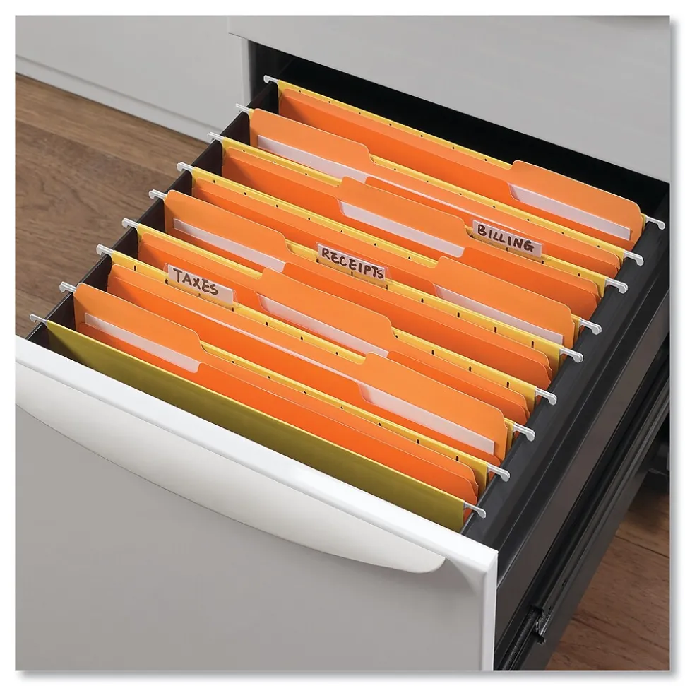 Universal Colored File Folders, 1/3 Cut One-Ply Tab, Letter, Orange, 100/Box
