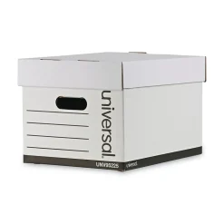 Universal Extra-Strength Storage Box, Letter/Legal Size, White, Stacking Strength 1,500 lbs., 12/Ct