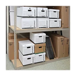 Universal Extra-Strength Storage Box, Letter/Legal Size, White, Stacking Strength 1,500 lbs., 12/Ct