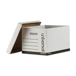 Universal File Box, Letter/Legal Size, White, 12/Carton (UNV85700)