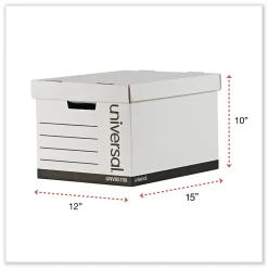 Universal File Box, Letter/Legal Size, White, 12/Carton (UNV85700)