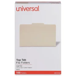 Universal File Folder, Legal Size, Manila, 100/Box (UNV15122)