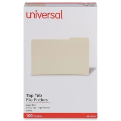 Universal File Folder, Legal Size, Manila, 100/Box (UNV15123)