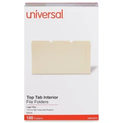 Universal File Folder, Legal Size, Manila, 100/Box (UNV15213)