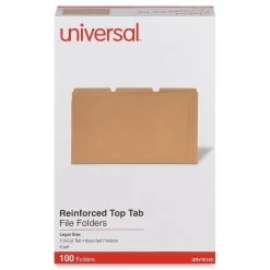 Universal File Folder, Legal Size, Kraft, 100/Box (UNV16143)