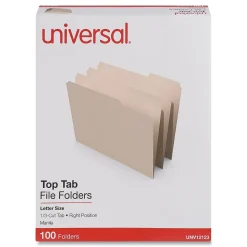 Universal File Folder, Letter Size, Manila, 100/Box (UNV12123)