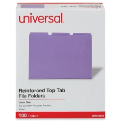 Universal File Folder, Letter Size, Violet, 100/Box (UNV16165)
