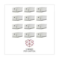 Universal Medium Duty Corrugated File Box with Lift Off Lid, Legal Size, White, 12/Carton (UNV95221)