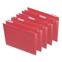 Universal Recycled Hanging File Folder, Letter Size, Red, 25/Box (UNV14118)