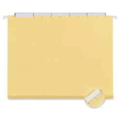 Universal Recycled Hanging File Folder, Letter Size, Yellow, 25/Box (UNV14119)
