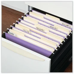 Universal Recycled Hanging File Folder, Letter Size, Violet, 25/Box (UNV14120)