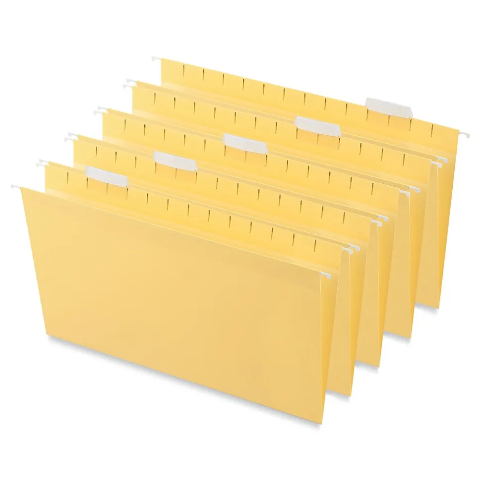Universal Recycled Hanging File Folder, Legal Size, Yellow, 25/Box (UNV14219)
