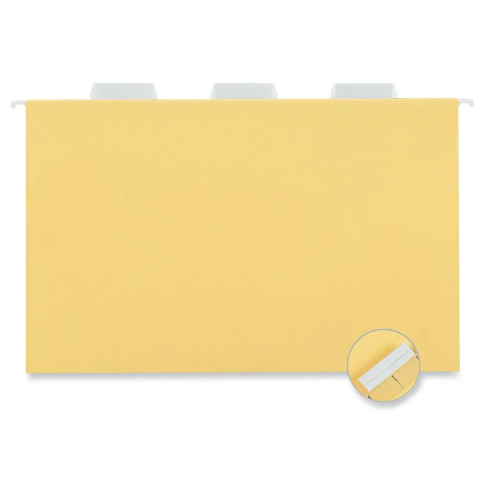 Universal Recycled Hanging File Folder, Legal Size, Yellow, 25/Box (UNV14219)