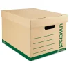 Universal Recycled Record Storage Boxes, Letter/Legal, Kraft, Stacking Strength 510 lbs., 10"H x 12"W x 15"D, 12/Ct