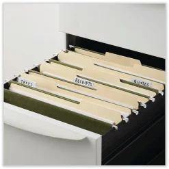 Universal Reinforced Recycled Hanging File Folder, Letter Size, Green, 25/Box (UNV14142)