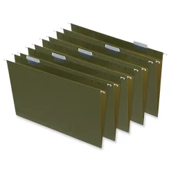 Universal Reinforced Recycled Hanging File Folder, Legal Size, Green, 25/Box (UNV14152)
