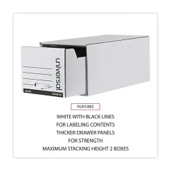 Universal Storage Drawer File, Letter Size, White, 6/Carton (UNV85120)