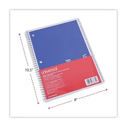 Universal Subject Notebooks, 8" x 10.5", Quad, 70 Sheets, White, 4/Pack (UNV66634)
