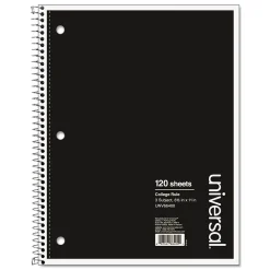 Universal Wirebound Notebook, 8.5 x 11, College Ruled, 120 Sheets, Assorted Color Cover (UNV66400)