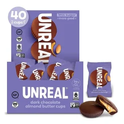 Unreal Dark Chocolate Almond Butter Cups, 0.53 Oz., 40/Pack (220-02089)