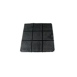 Update International FM-33B Mat Anti-Fatigue Black Rubber Service Mat, Black, 3' x 3'