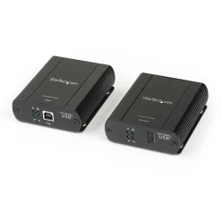 USB 2.0 Extender over Cat5e or Cat6 Ethernet Cable - 330ft/100m USB 2.0 Extender Adapter Kit w/ ESD & Metal Case - Powered