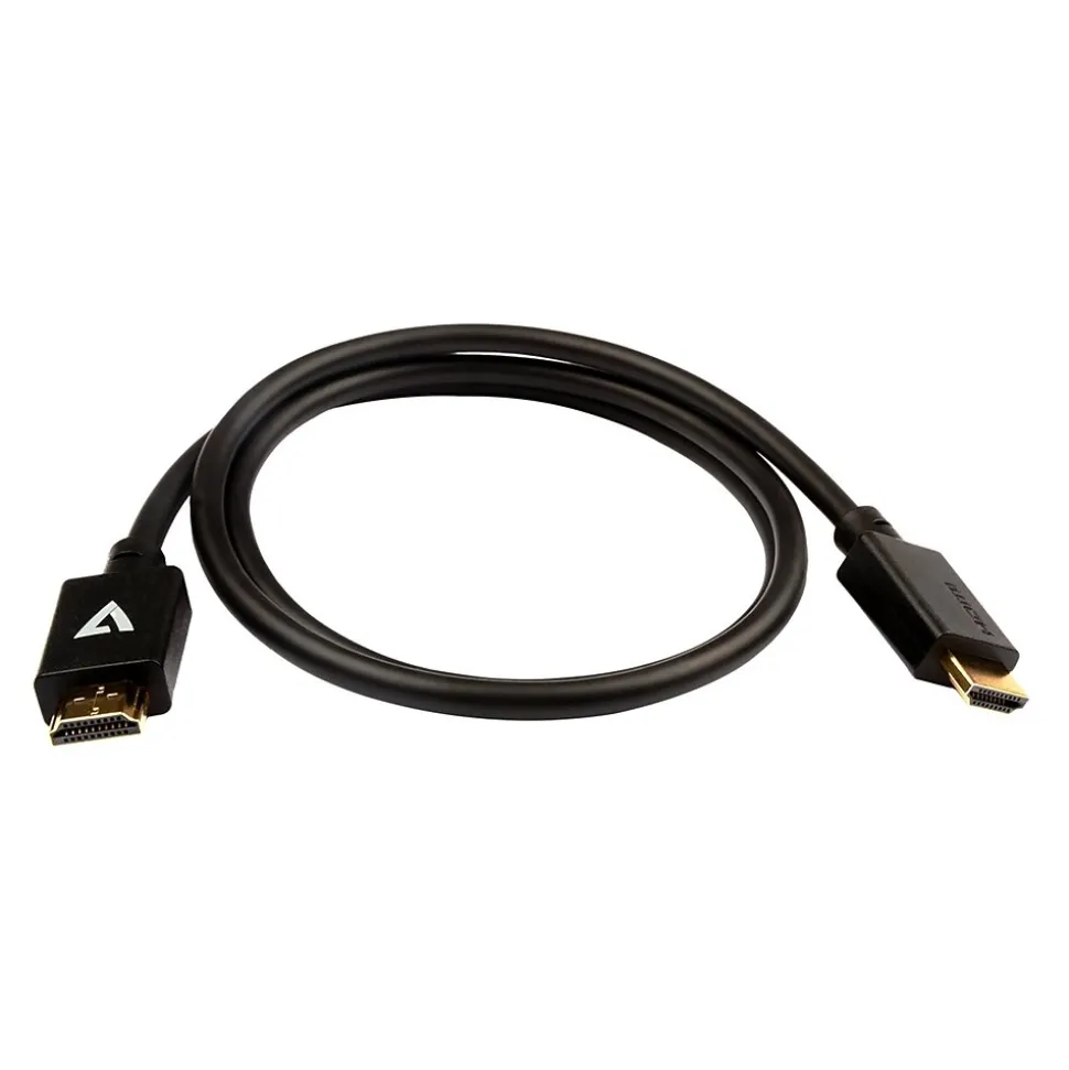 V7 V7HDMIPRO-1M-BLK 3.3' HDMI Audio/Video Cable, Black